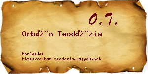 Orbán Teodózia névjegykártya